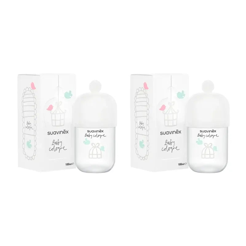 Suavinex Baby Cologne Cologne pour nourrissons à faible teneur en alcool, ne tache pas, 2x100 ml