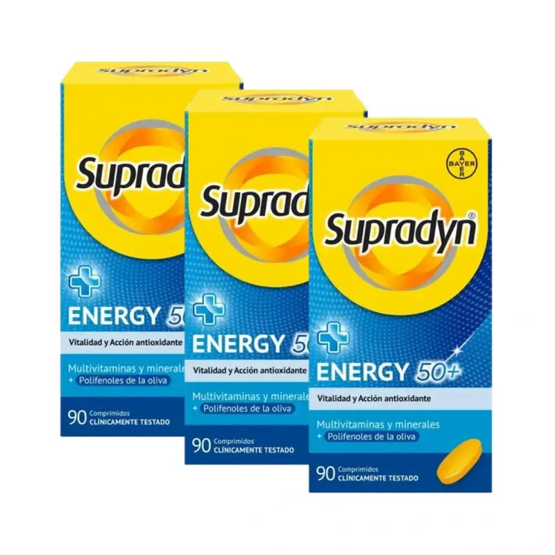 Supradyn Energy 50+ Vitamines, Minéraux et Energie, 3x90 Comprimés