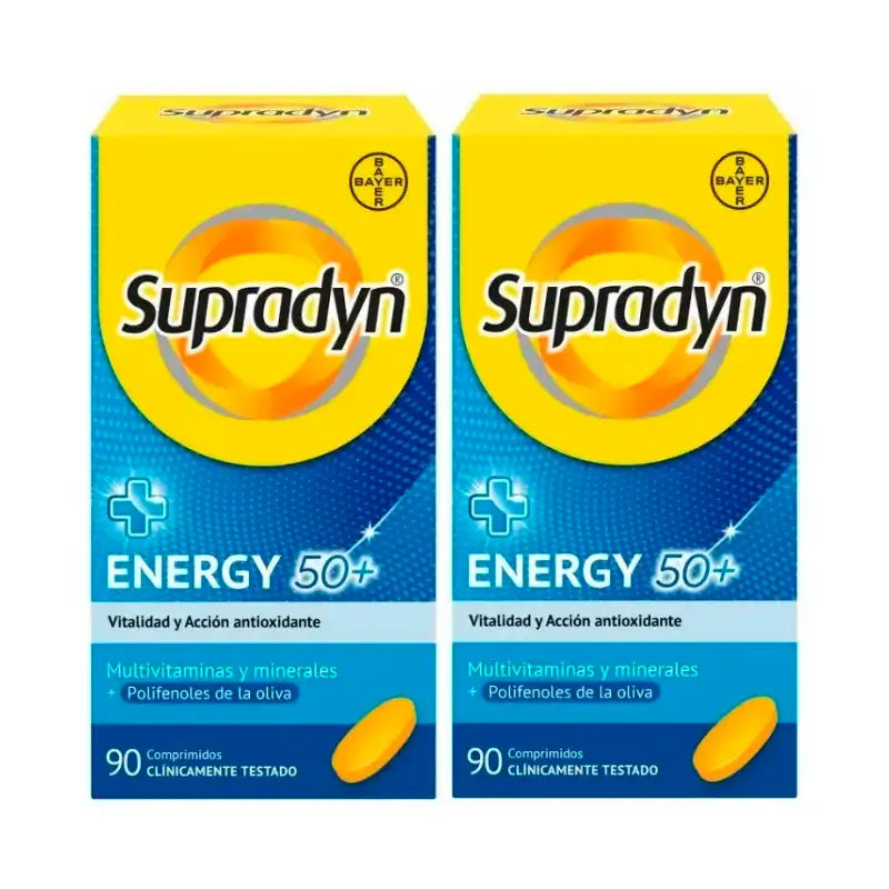 Supradyn Energy 50+ Vitamines, minéraux et énergie, 2x90 comprimés