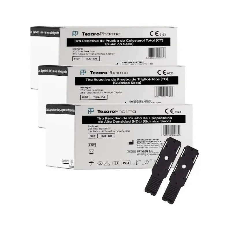 Surgicalmed Hdl Cholesterol Test Strips & Tubes, 25 Strips + 25 Tubes