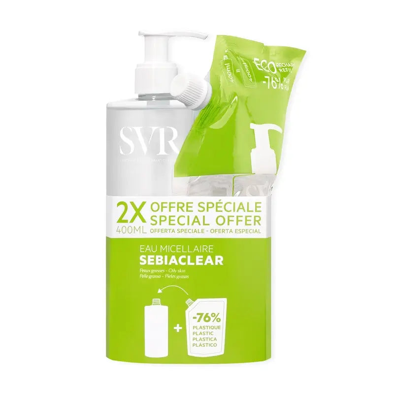 Svr Sebiaclear Eau Micellaire 400Ml + Eco Refill 400 Ml