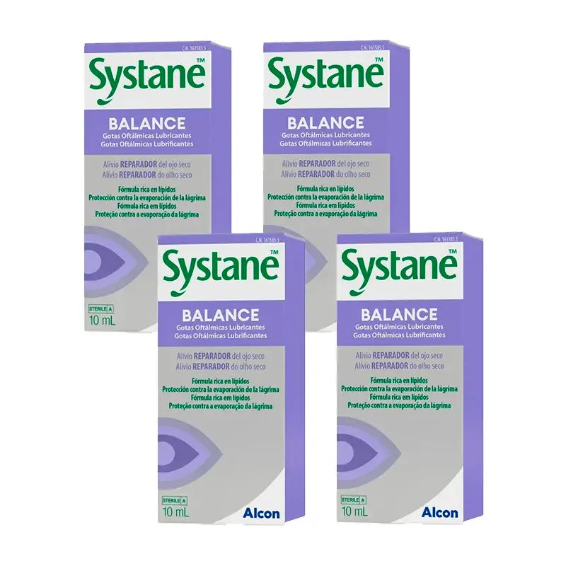 Systane Balance Gouttes pour les yeux, Pack 4 X 10 Ml