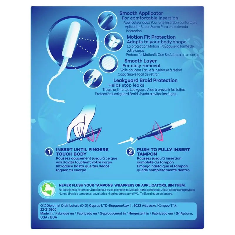 Tampax Pearl Lites Tampons avec applicateur , 18 unités