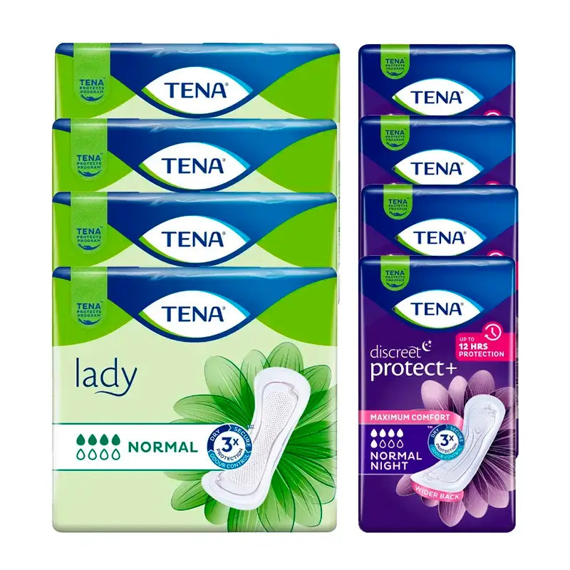 TENA Lady Normal 4 x 24 pcs + TENA Discreet Normal Night 4 x 10 pcs - 1 MOIS