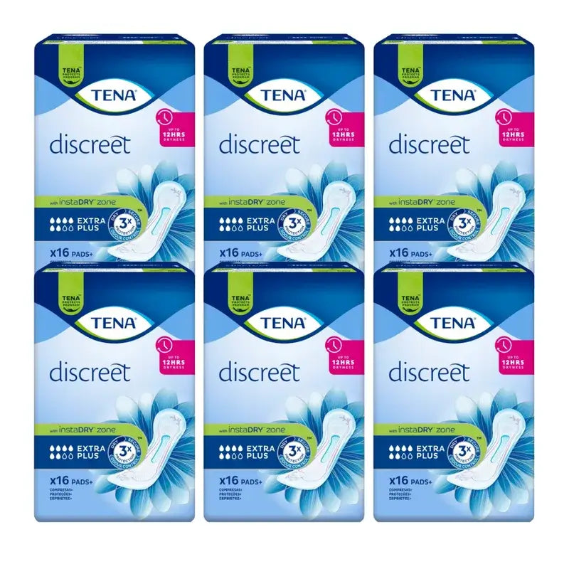 Tena Pack Discreet Extra Plus, 6 X 16 unités