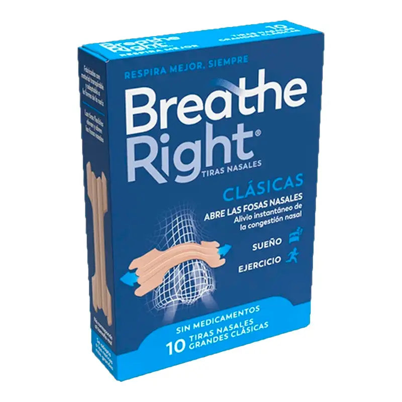 Bandelettes nasales Breathe Right Large 10 pièces