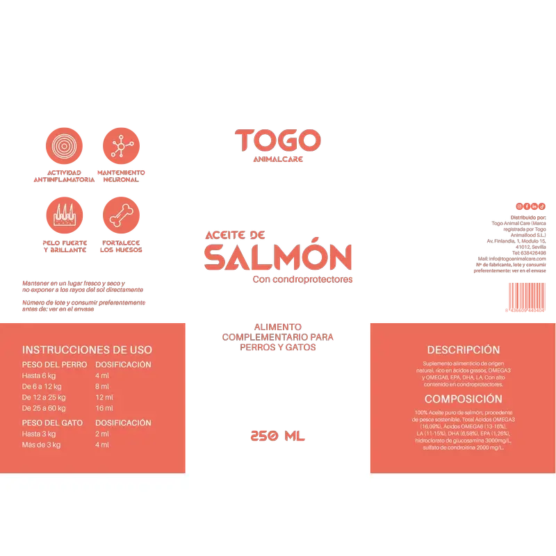 Huile de saumon du Togo, 250 ml