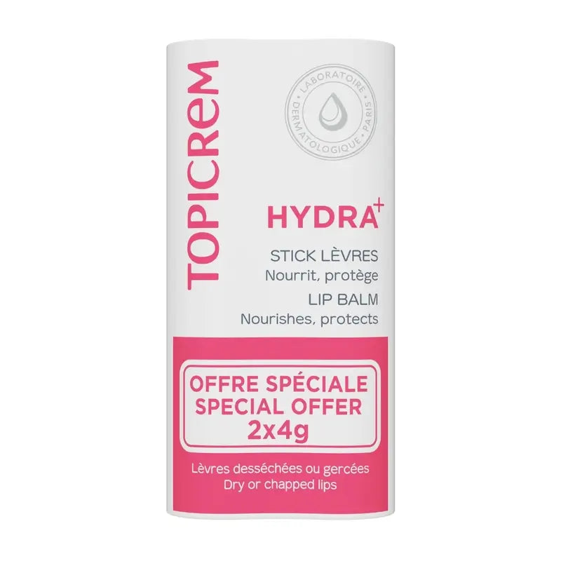 Pack Topicrem Baume à lèvres Topicrem Duo H+, 2x4 gr