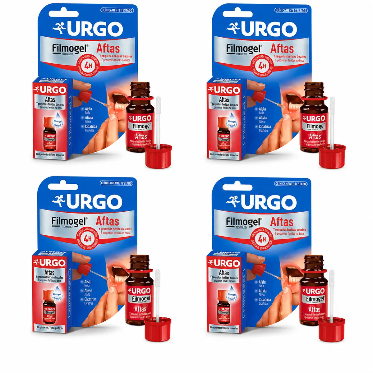 Urgo Filmogel contre les aphtes, flacon de 6 ml, lot de 4
