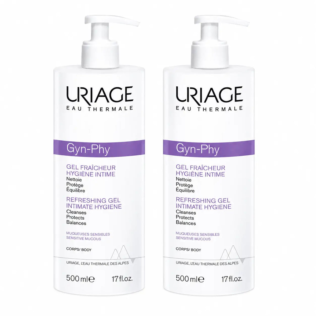 Gel intime Uriage Gynphy, 500 ml, lot de 2