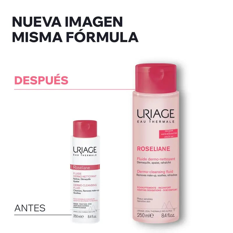 Uriage Roséliane Fluide dermo-nettoyant, 250 ml