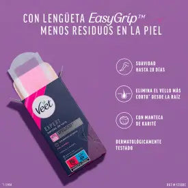 Veet Expert Cold Wax bandes de cire dépilatoire pour les jambes, 16 bandes