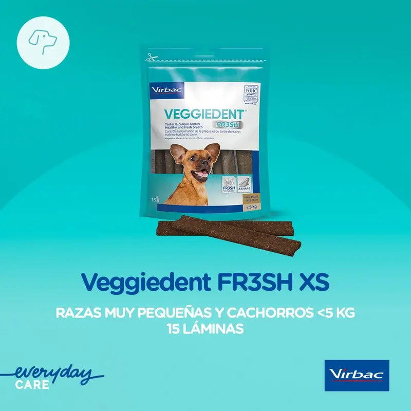 Virbac Veggiedent Fr3sh XS, Snacks dentaires pour chiens de très petite race