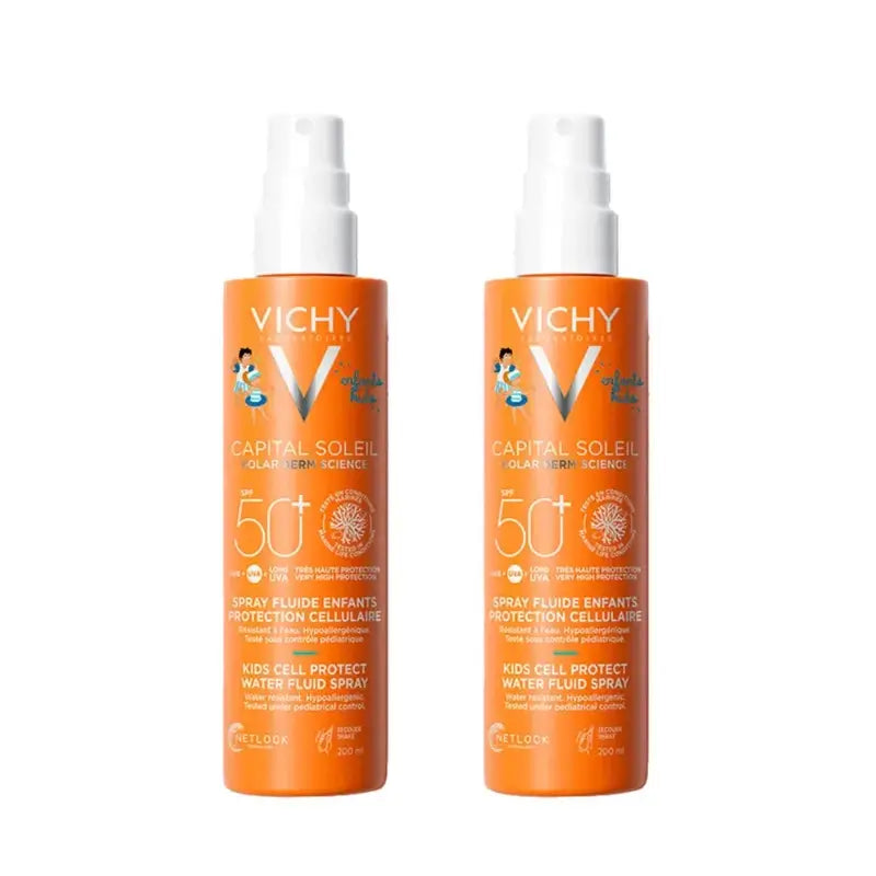 Vichy Capital Soleil Spray pour enfants Spf 50, 2X200 Ml