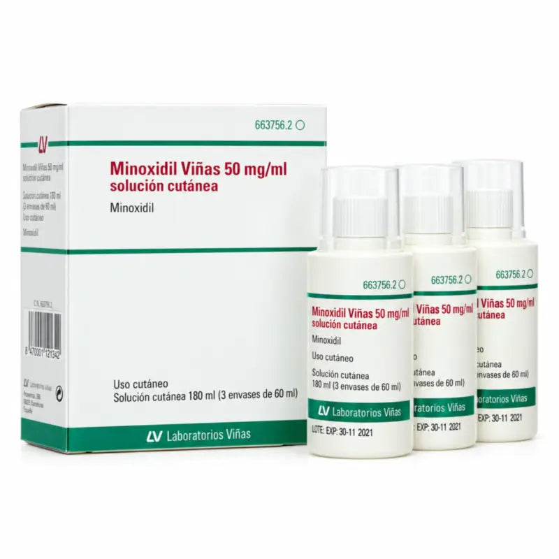 Minoxidil Viñas 50 Mg/ml Solution Cutanée 3 Flacons 60 ml