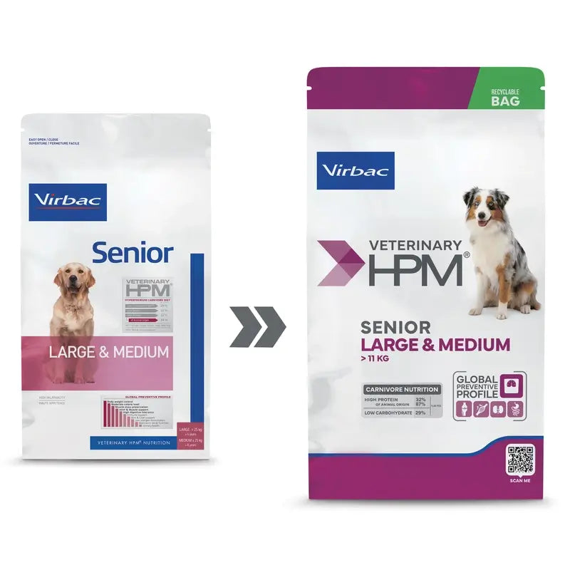 Virbac Senior Large & Medium 3 Kg Croquettes pour chiens, croquettes pour chiens