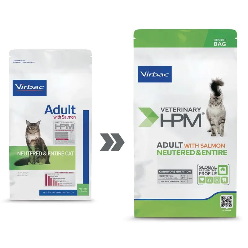 Virbac Hpm Adult Salmon Neutered & Entire Cat Food 3 Kg, cat food