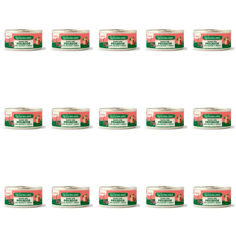 Wild Balance Traditional Ragout Can With Beef, Chicken & Vegetables pour chats, 80 g, paquet de 15