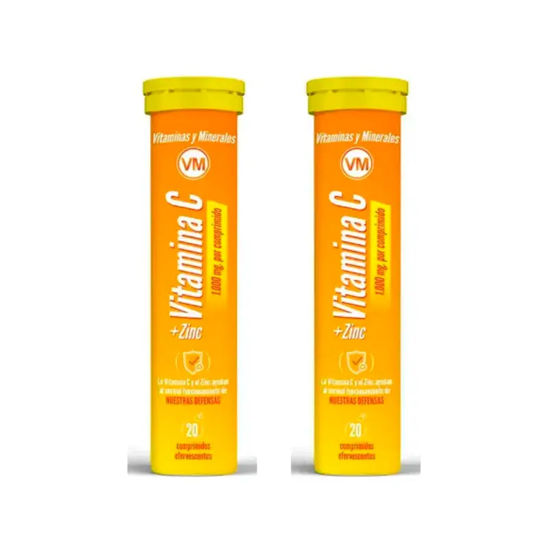 Ynsadiet Vitamine C + Zinc Pack 2 x 20 Comprimés Effervescents