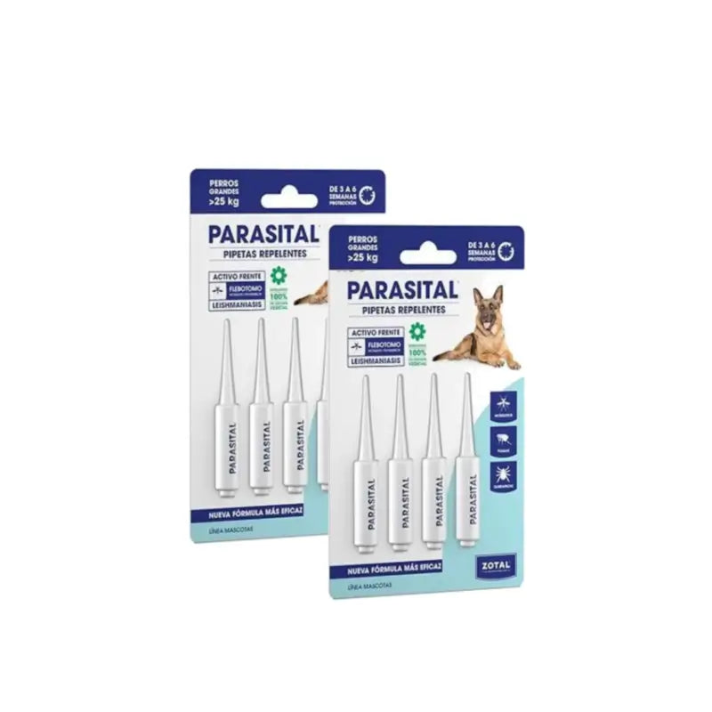 Zotal Parasital Pack de 2 x 4 pipettes répulsives pour grands chiens de plus de 25 kg