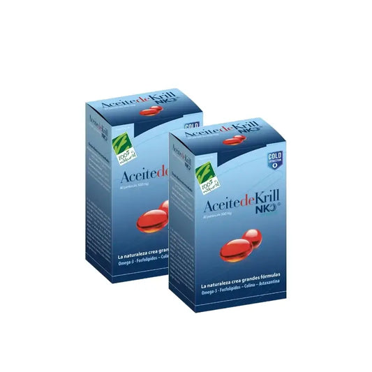 100 % Natura Huile de krill NKO, 2 x 120 gélules