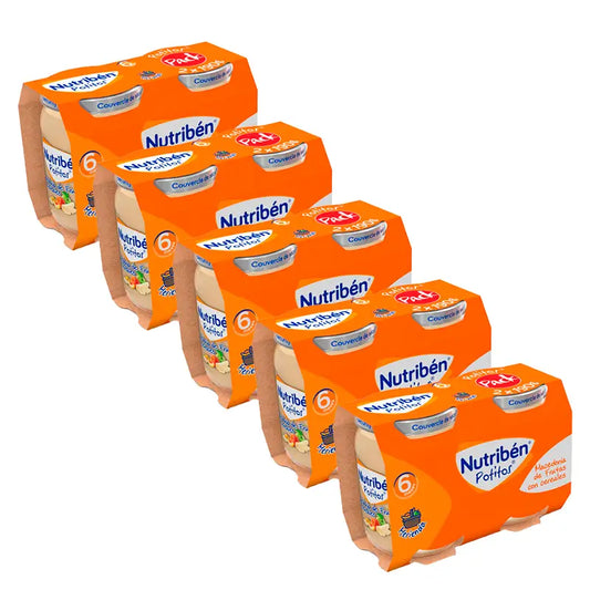 Nutriben Pack Pot Macédoine Céréales Fruits 5 X 2 X 190 Gr