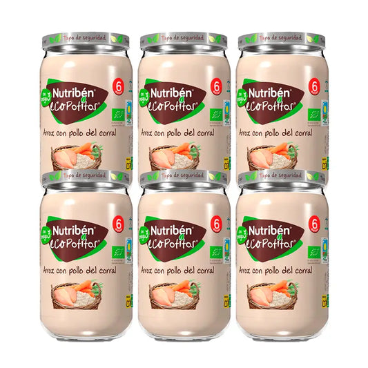 Nutriben Potito Eco Rice avec du poulet de la ferme 6x235g