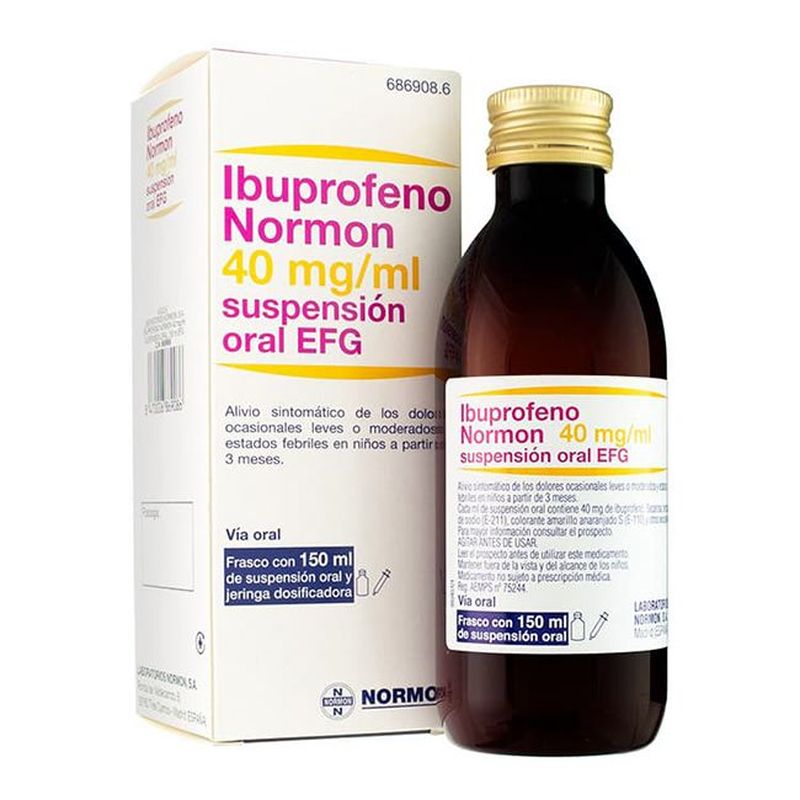 Normon Ibuprofen Efg 40 Mg/Ml Suspension Orale, 1 flacon 150 ml