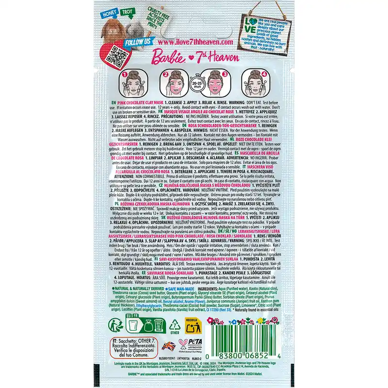 7 Heaven Barbie Masque d'argile au chocolat rose