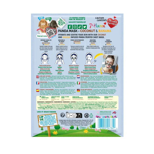 7 Heaven Animal Mask Panda Cloth Mask , 4 units