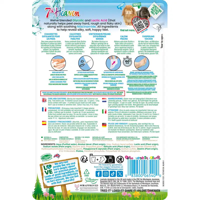 7 Heaven Masque exfoliant pour les pieds, 1 unité