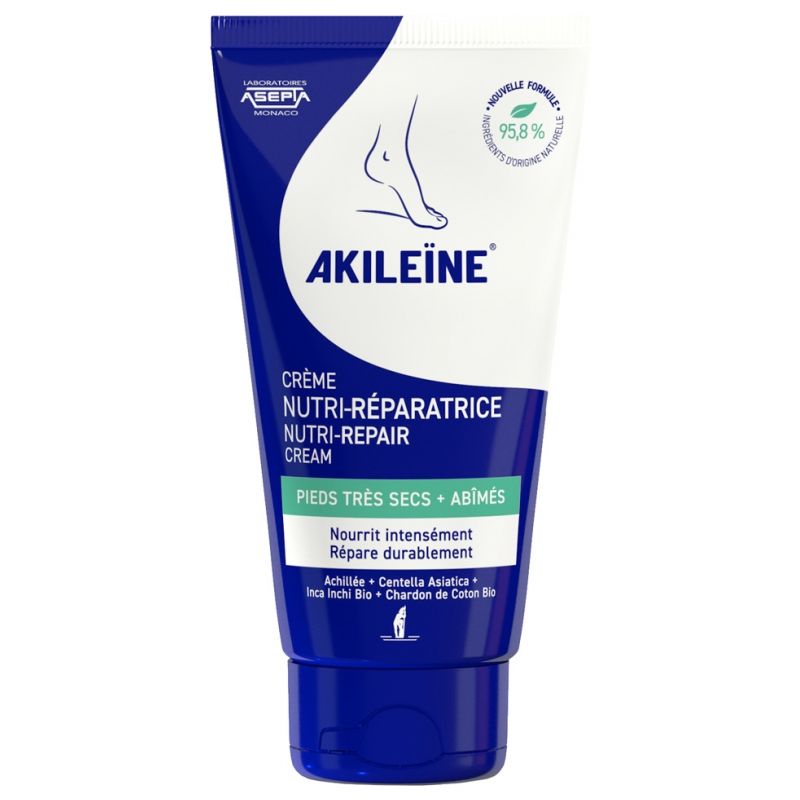 Akileine Crème régénératrice pour pieds secs 75ml.