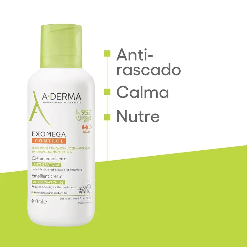 A-Derma Exomega Control Crème émolliente, 400 ml