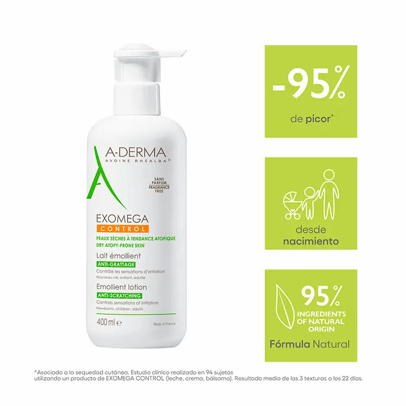 A-Derma Exomega Control Lait émollient pour le corps 400 ml