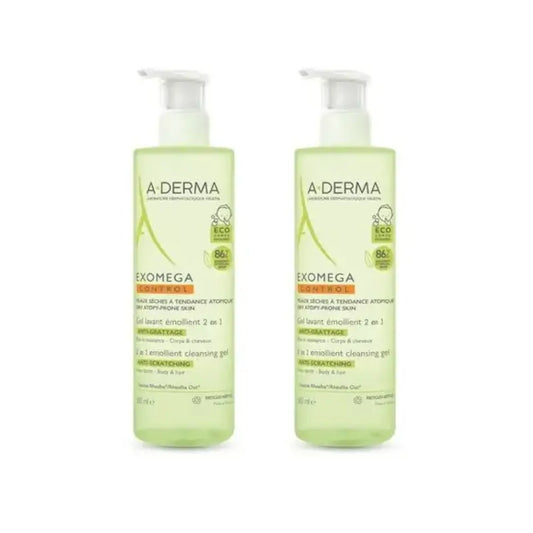 A-Derma Exomega Gel Nettoyant 2 en 1, 2X500 Ml