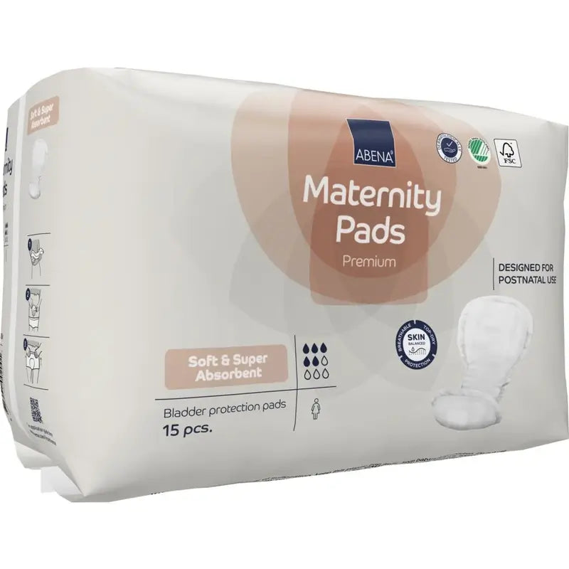 Abena, serviettes hygiéniques de maternité Premium, 15 unités