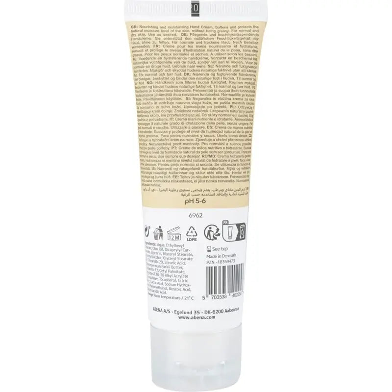 Abena Crème pour les mains 21 % de lipides, sans parfum, 75 ml