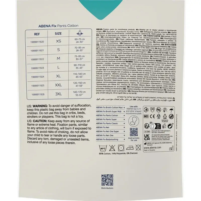 Abena Fix - Culotte de fixation en coton, taille XXL, 10 unités
