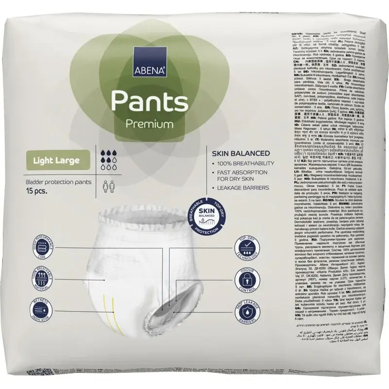 Abena Pants Premium Light, taille L, 15 unités