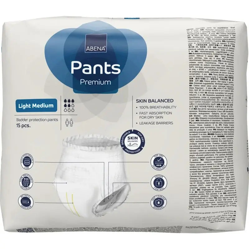 Abena Pants Premium Light, taille M, 15 unités