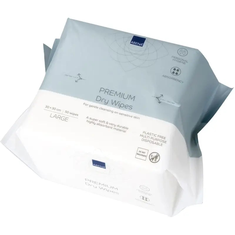Lingettes sèches multi-usages Abena Premium 30 x 30 cm, 50 unités