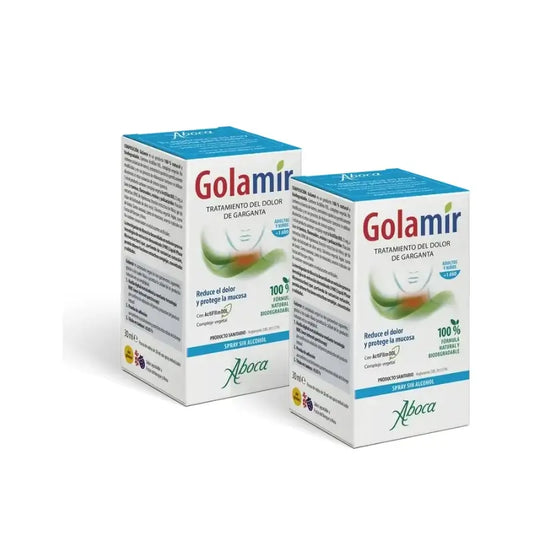 Aboca Golamir 2Act Spray pour la gorge sans alcool, 30 ml, lot de 2