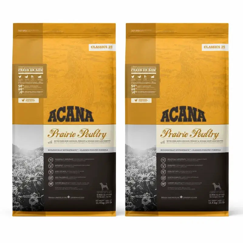 Acana Canine Adult Classics Prairie Poultry 9,7 Kg Croquettes pour chien , pack 2