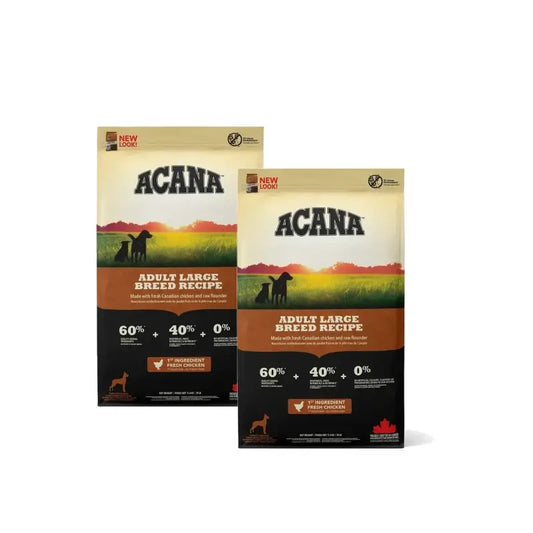 Acana Canine Adult Heritage Grandes Races, lot de 2 x 11,4 kg, croquettes pour chiens