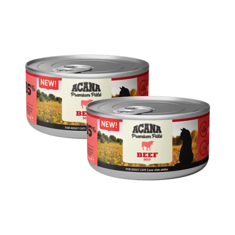 Acana Feline Premium Pâté au bœuf, lot de 2 x 24 x 85 g, nourriture humide pour chats