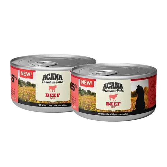 Acana Feline Premium Pâté au bœuf, lot de 2 x 24 x 85 g, nourriture humide pour chats