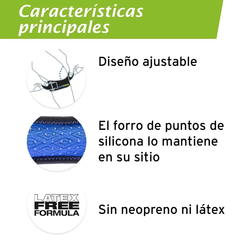 Actimove, sangle rotulienne réglable, noire, taille universelle