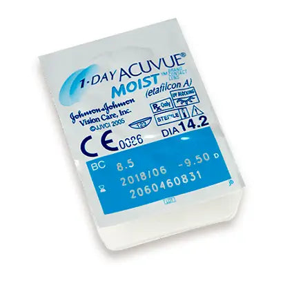 Acuvue 1 Day Moist Daily Spherical Lenses , 90 unités