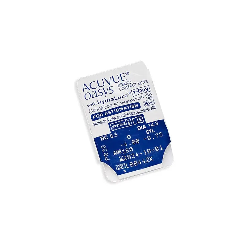 Acuvue Oasys 1 Day With Hydraluxe Daily Toric Lens , 30 unités