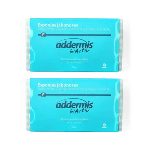 Addermis Biactiv Éponges de savon pour le nettoyage quotidien, 2X 20 unités